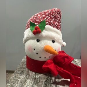 Christmas Tree Topper Snowman Head with Red Hat and Scarf from Kirklands